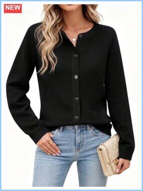 Womens Lightweight Button Down Cardigan Business Casual Sweater
